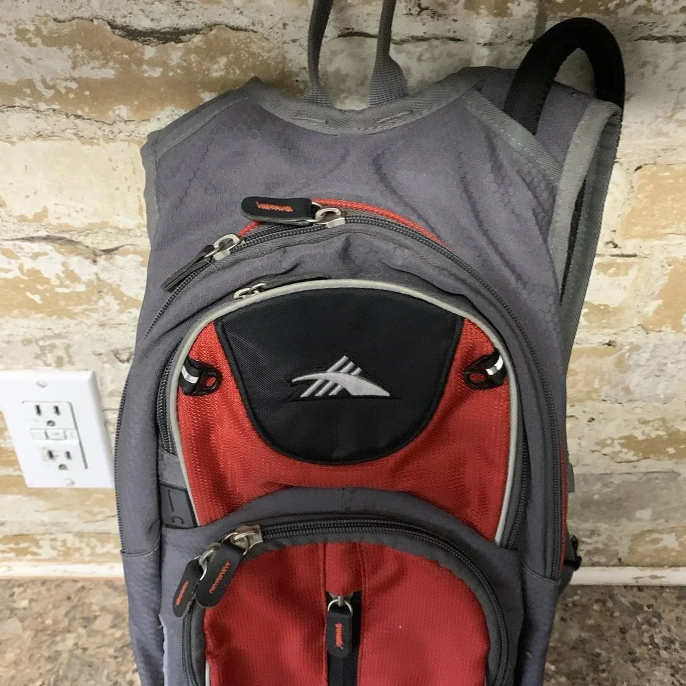 High Sierra Hiking Backpack Black Red Airflow Cooled Back Support Trail Bag
